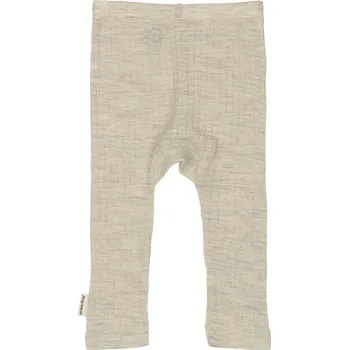 Dívčí legíny MIKK-LINE Dětské legíny z merino vlny béžové Melange Offwhite - Velikost: 56 Hnědá 56