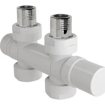 Radiátor Zehnder Armatura Zehnder variabilní 1/2", otočitelná pro přímé/rohové provedení, Set U, bílá, Z-839171 Z-839171