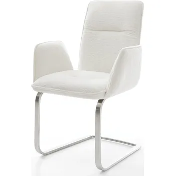 Jídelní židle DELIFE Jídelní židle Vinja-Flex bouclé měkký béžová jídelní židle plochý nerezová ocel