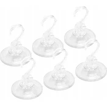 Věšák Průhledné háčky s přísavkou, bez vrtání, na stěny a okna, 6 Kusů