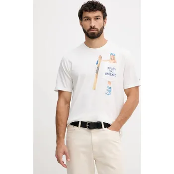 Pánské tričko Bavlněné tričko MC2 Saint Barth CONR0002 béžová 01C, vel. M