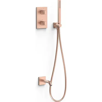 Vodovodní baterie TRES Vanová souprava THERM-BOX matné růžové zlato 21125007OPM