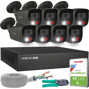 IP kamera Sada monitoringu 8 IP kamer PoE, barevný obraz, detekce osob, 5 Mpx, HDD grafit