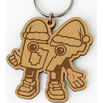 Žertovný předmět Six seven 67 - Italian Brainrot - vánoční verze - dřevěný přívěsek na klíče s gravírováním- Tričkový.cz