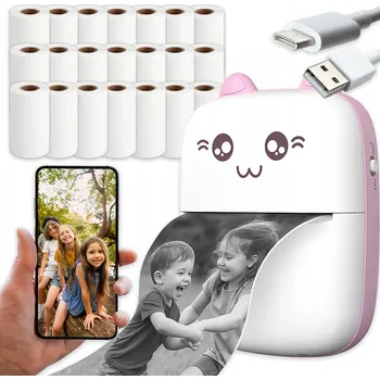 Bezpečnostní kamera INSTANTNÍ FOTOAPARÁT TISKÁRNA FOTOGRAFIÍ DRUKUŚ PRO DĚTI SADA 11 ROLEK