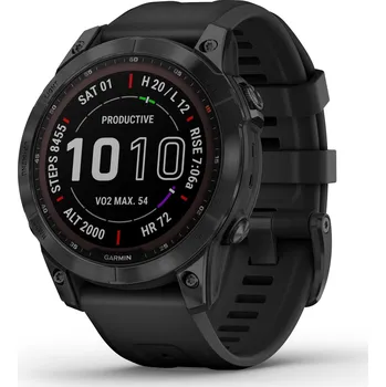 Chytré hodinky Garmin fenix® 7X Sapphire Solar Edition, Carbon Gray DLC Titanium with Black Band