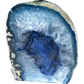 Svícen Luxusní achátový svícen v modré barvě – originální dekorace 12 × 8 cm