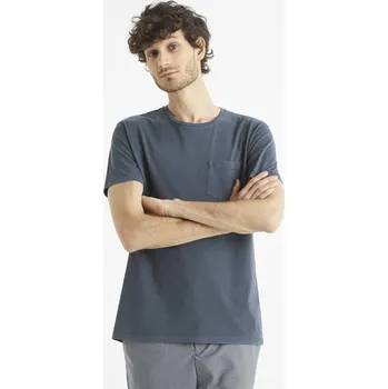 Pánské oblečení Celio Tričko Bewash s kapsičkou 1103497 Modrá S
