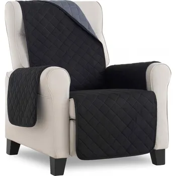 Napínací potah PovlečemeVás Oboustranný potah na křeslo - černá, šedá