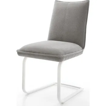 Jídelní židle DELIFE Jídelní židle Lelio-Flex strukturovaná látka Měkký šedá jídelní židle plochá bílá taštičkové pružiny
