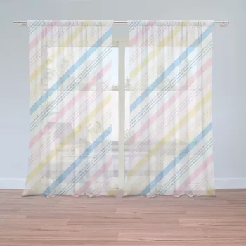 Záclona Sablio Záclony Tříbarevné pruhy: 2ks 150x250cm