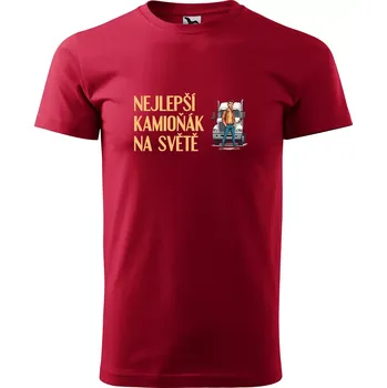 Sablio Tričko s potiskem Nejlepší kamioňák na světě - červené 5XL