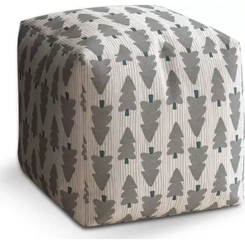 Taburet Sablio Taburet Cube Šedé stromky: 40x40x40 cm