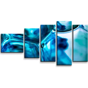 Obraz Sablio Obraz - 5-dílný Modré bubliny - 100x60 cm