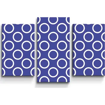 Obraz Sablio Obraz - 3-dílný Bílé kruhy na modré - 75x50 cm