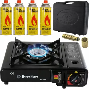 Turistický vařič Turistický plynový vařič Happy Home s 1 hořákem, 2500 W, včetně kartuše