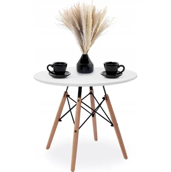 Konferenční stolek Konferenční stolek eHokery kulatý 60 x 60 x 50 cm bílý