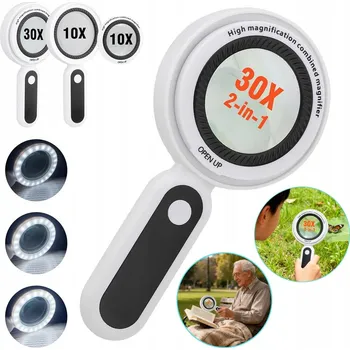 IP kamera RUČNÍ LUPA 10X/30X SE SVĚTLEM 21 LED, 2V1 SKLO PRO ČTENÍ