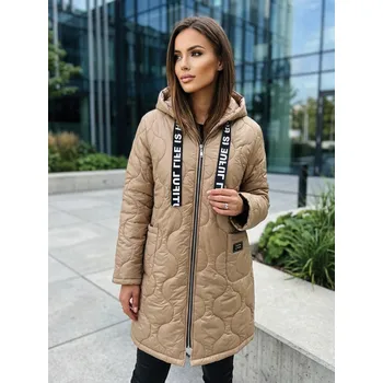 Dámská casual bunda Dámská přechodná bunda s kapucí camel , VELIKOST UNI