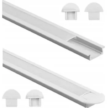 LED osvětlení Hliníkový profil zápustný bílý pro LED pásky + mléčný kryt 2m