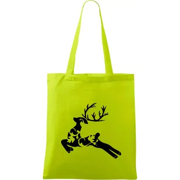 Laň z listů - Taška bavlněná - 42 x 38 cm ( Limetková )