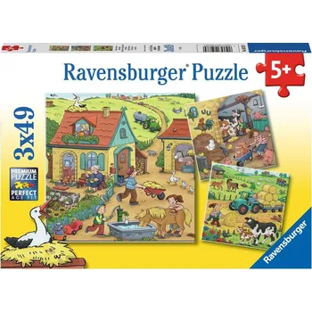 Puzzle RAVENSBURGER Puzzle Na farmě 3x49 dílků