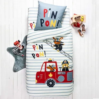 Povlečení Blancheporte Dětské povlečení s motivem Hasiči zn. Colombine®, bavlna Velikost: povlak na polštář 65x65 cm