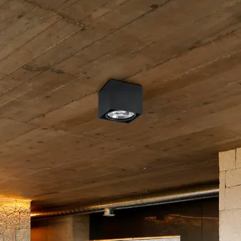 FARO BARCELONA Stropní svítidlo Tecto, stropní svítidlo, 1 světlo, hliník, černé černá matná 1 x 15 W LED - Doprava zdarma