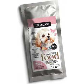 Krmivo pro psa Kachna s kozím mlékem a žloutkem – Lyofilizované krmivo pro štěňata 10 g