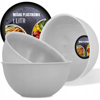 Miska na polévku, salát, kuchyňská, 1 l, šedá, plastová