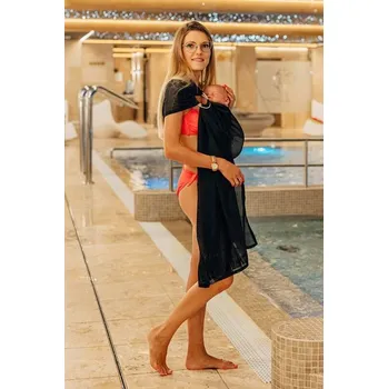 Šátek na nošení dítěte Lenny Lamb Water ring sling - BLACK MESH - standard 1.8m