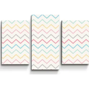 Obraz Sablio Obraz - 3-dílný Šestibarevné klikyháky - 75x50 cm