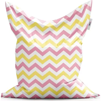 Sedací pytel Sablio Sedací vak Classic Růžové a žluté klikyháky - 200x140 cm