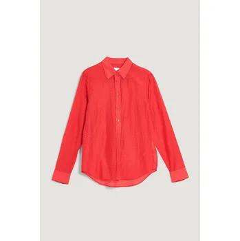 Dámská košile KOŠILE GANT REG PRINTED GINGHAM COT SILK SHIRT BOLD RED