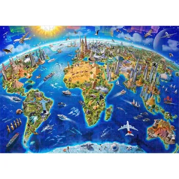 3D puzzle Mega puzzle Mapa divů světa, Puzzle XXL 1000 dílků