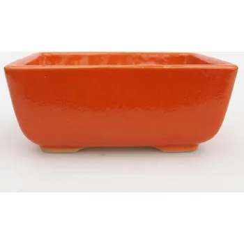 Květináč Keramická bonsai miska 10,5 x 7,5 x 4,5 cm oranžová