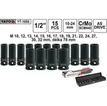 Gola ořechy šestihranné kované prodloužené 1/2" sada 15 kusů 10-32mm