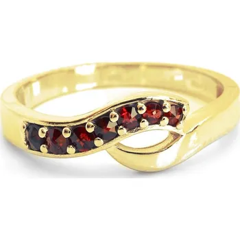 Prsten Stříbrný prsten český granát Cosima - 49, Zlacení