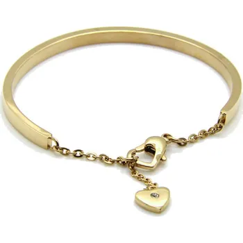 Náramek Troli Romantický pozlacený náramek se srdcem KBS-151-GOLD + 2 měsíce na vrácení zboží