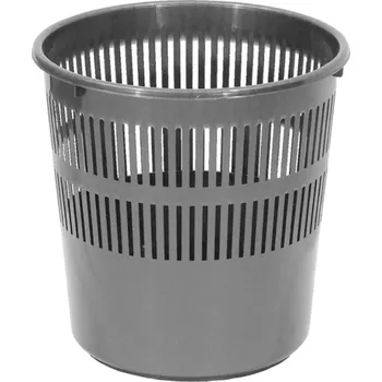 Odpadkový koš Koš na odpad děrovaný plast 12 l stříbrný