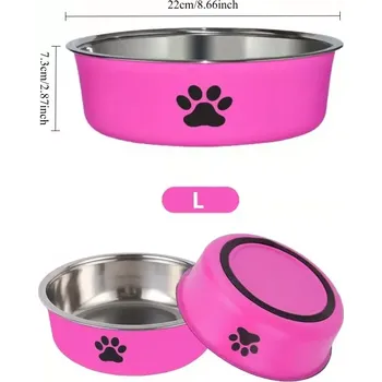 Miska pro psa Nerezová protiskluzová miska pro psy - Růžová , L