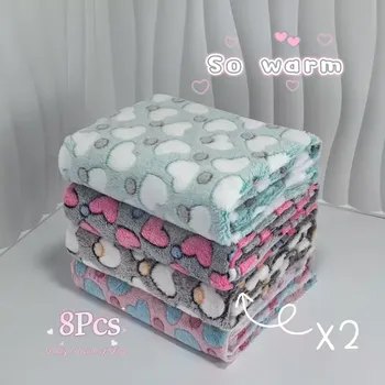 Pelíšek pro psa Flanelové deky pro psy a kočky – sada 8 ks