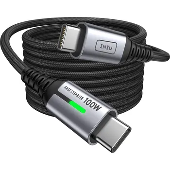 Datový kabel INIU USB C kabel 100W rychlé nabíjení nylonové opletení 2 m