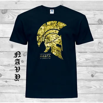 Pánské tričko levne-bavlnene-tricko-potisk-spartan Barva: Navy - tmavě modrá, velikost: S