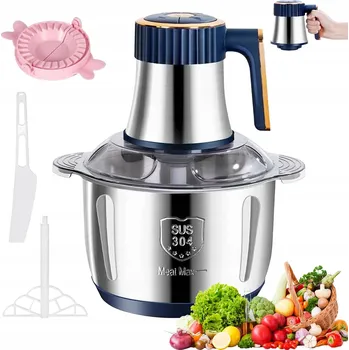 Kuchyňský robot ODOLNÝ ELEKTRICKÝ KRÁJEČ NA ZELENINU A MASO 5 L, 6 NOŽŮ, 5 RYCHLOSTÍ