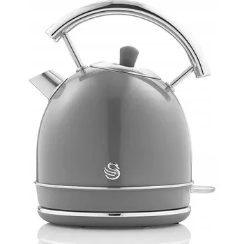 Rychlovarná konvice SWAN Retro Rychlovarná konvice 1,8L Vintage Styl Bezdrátová 3000W Šedá