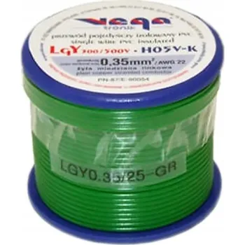 elektrický kabel Kabel LGY/H05V-K 0,35 mm2 25 m Zelený