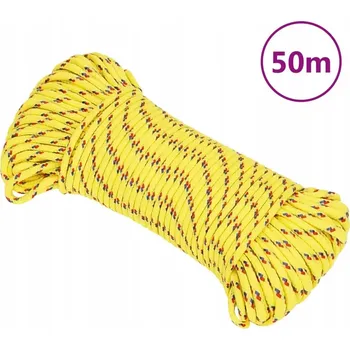 Lany Polypropylenové lano 50 m, 4 mm, žluté, nosnost 105 kg