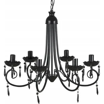 Šestiramenný lustr, elegantní, černý