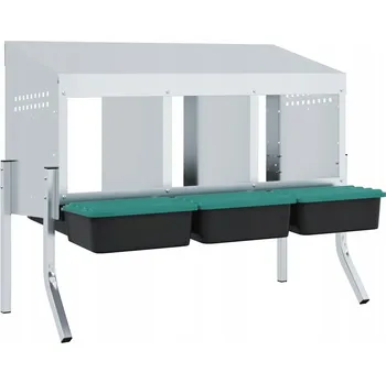 Hnízdní box pro slepice 83,5x50x63/68 cm, stříbrný, pozinkovaná ocel, PP
